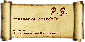 Prazsenka Zoltán névjegykártya